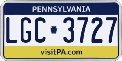 PA license plate LGC3727
