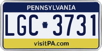 PA license plate LGC3731