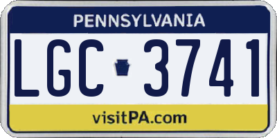 PA license plate LGC3741