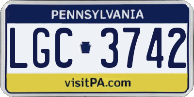 PA license plate LGC3742