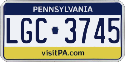 PA license plate LGC3745