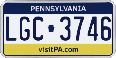 PA license plate LGC3746