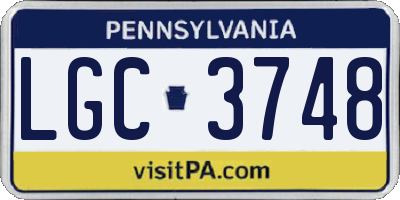 PA license plate LGC3748