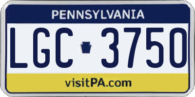 PA license plate LGC3750