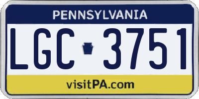 PA license plate LGC3751