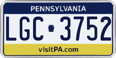 PA license plate LGC3752