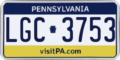 PA license plate LGC3753