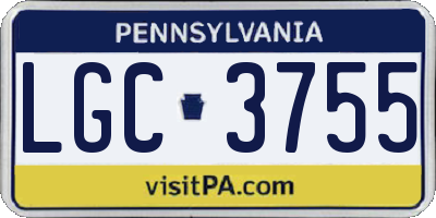 PA license plate LGC3755