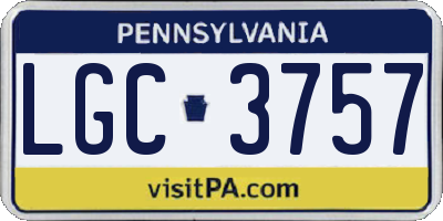 PA license plate LGC3757