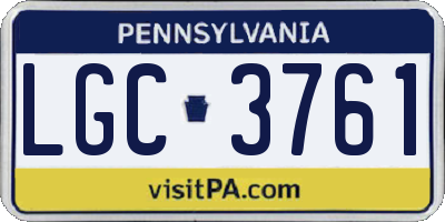 PA license plate LGC3761