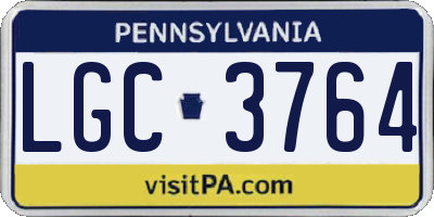 PA license plate LGC3764