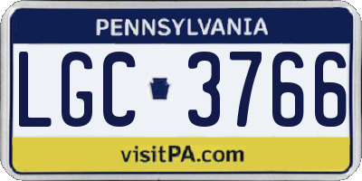 PA license plate LGC3766
