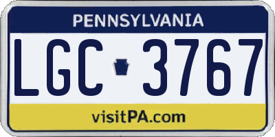 PA license plate LGC3767
