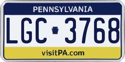 PA license plate LGC3768