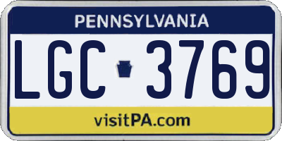 PA license plate LGC3769