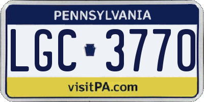 PA license plate LGC3770