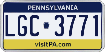 PA license plate LGC3771