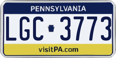 PA license plate LGC3773