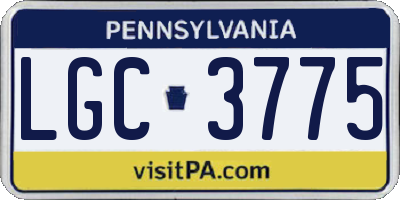 PA license plate LGC3775