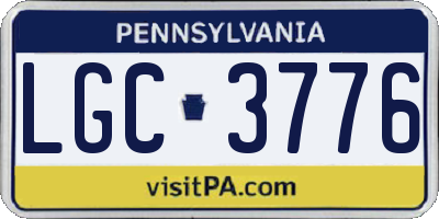 PA license plate LGC3776
