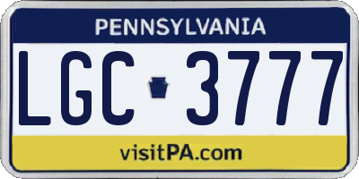 PA license plate LGC3777