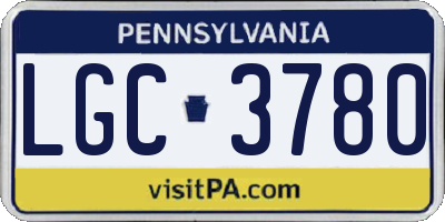 PA license plate LGC3780