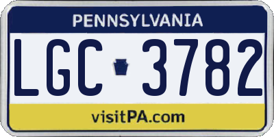 PA license plate LGC3782