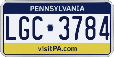 PA license plate LGC3784
