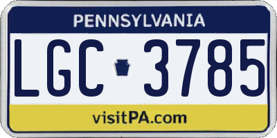 PA license plate LGC3785