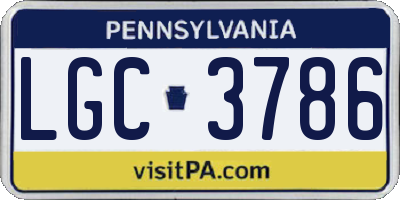 PA license plate LGC3786