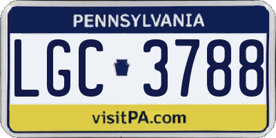 PA license plate LGC3788