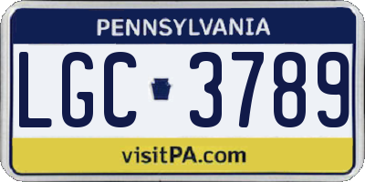 PA license plate LGC3789