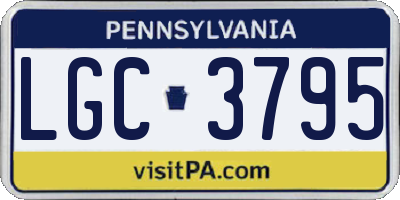 PA license plate LGC3795