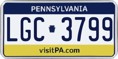 PA license plate LGC3799