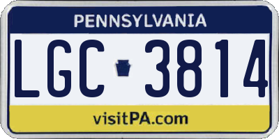 PA license plate LGC3814