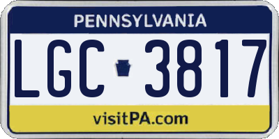 PA license plate LGC3817
