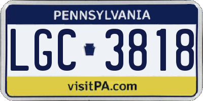 PA license plate LGC3818