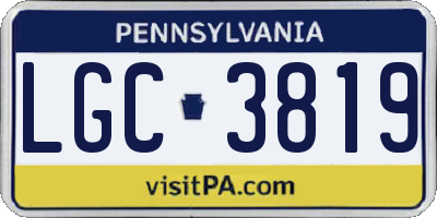 PA license plate LGC3819