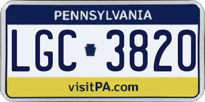 PA license plate LGC3820
