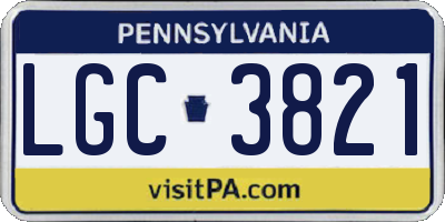 PA license plate LGC3821