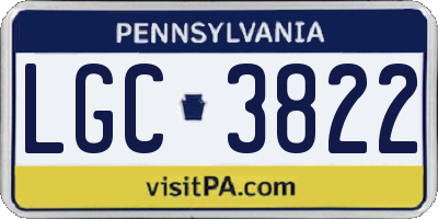 PA license plate LGC3822