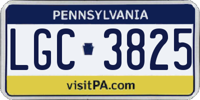 PA license plate LGC3825
