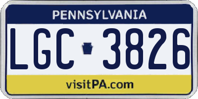 PA license plate LGC3826