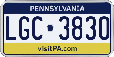 PA license plate LGC3830