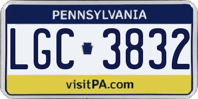PA license plate LGC3832