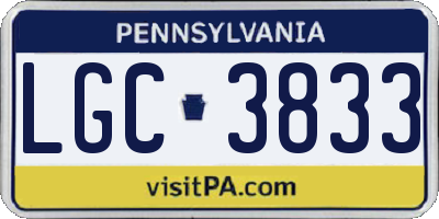 PA license plate LGC3833