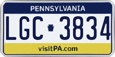 PA license plate LGC3834