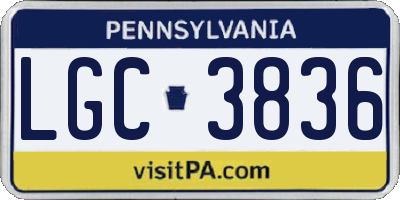 PA license plate LGC3836