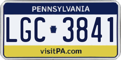PA license plate LGC3841