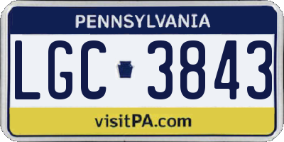 PA license plate LGC3843